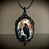 Collier Pendentif Gemme du Temps Motif Chauve-Souris Sombre Bijoux
