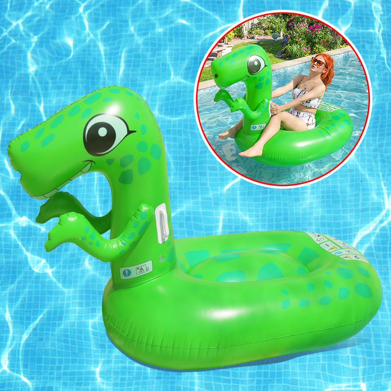 New Inflatable Floating Row Adult Water Mount Hippopotamus Lounge Chair Animal Alpaca Hammock Floating Row Handle Swimming Ring Quality
