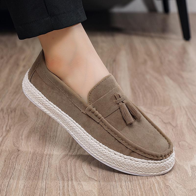 Tassel Suede Loafers Man Moccasins Comfy Flat Men's Summer Shoes Fashion Slip-on Driving Casual Shoes For Man chaussure hommes
