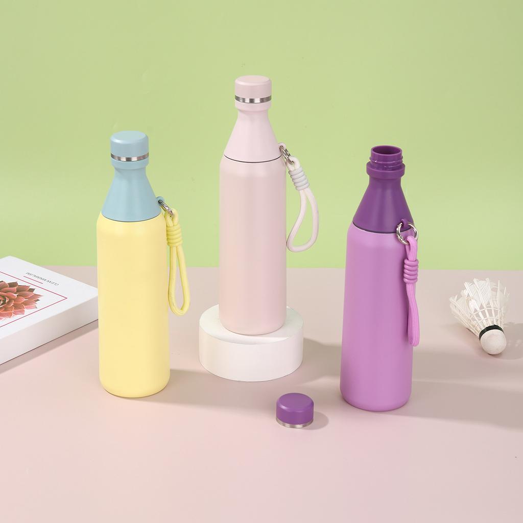 20oz Sport Water Bottle Vacuum Insulated Stainless Steel Sport Bottle Leak-Proof Double Wall Cola Shape, Keep Drinks Hot & Cold