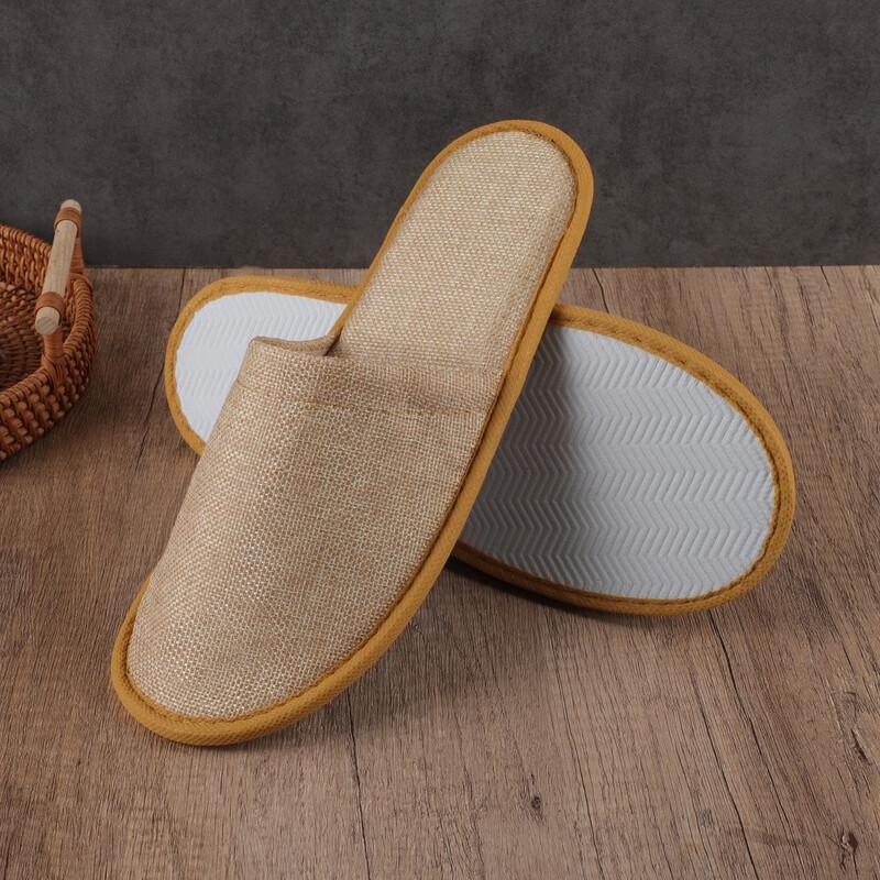 Премиальные одноразовые льняные тапочки