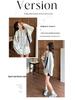 Light Gray Casual Sports Sweater & Contrast Short Skirt Set 2025