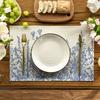 VIKAMA Mori Plant Placemats Blue and White Dandelion Thistle Scandinavian Style Restaurant Afternoon Tea Decoration