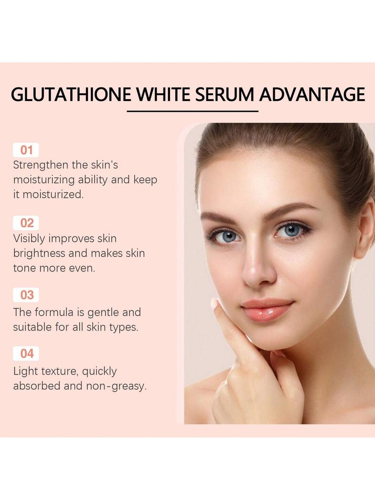 1Pc GLUTATHIONE WHITE SERUM Skin Stays Hydrated And Supple Improves Skin Dullness And Reduces Dark S