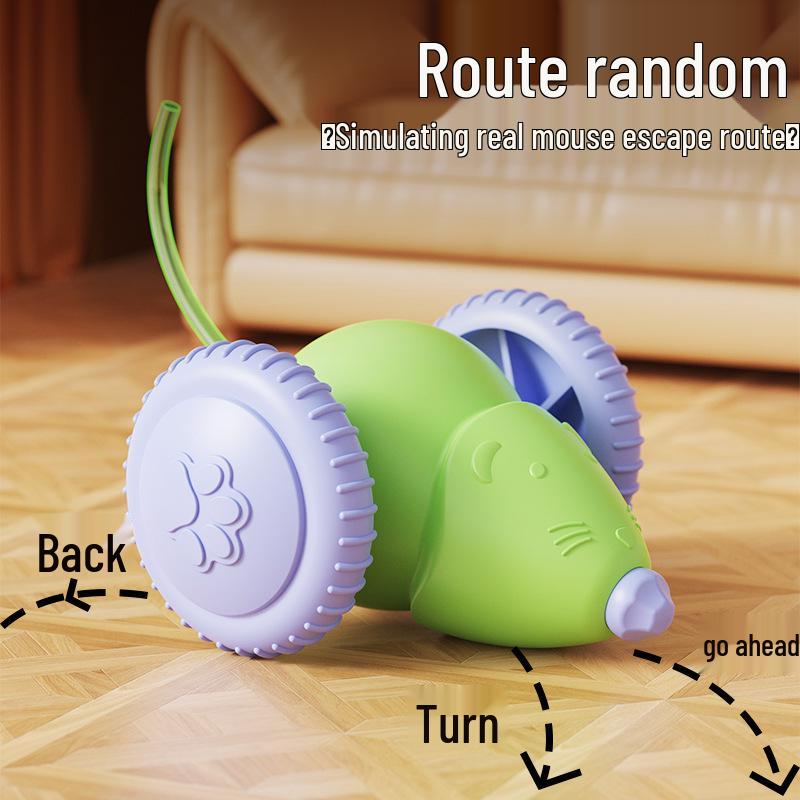 Electric Ride-On Cat Toy: Self-Amusing Teaser Mouse & Stick for Cats and Dogs