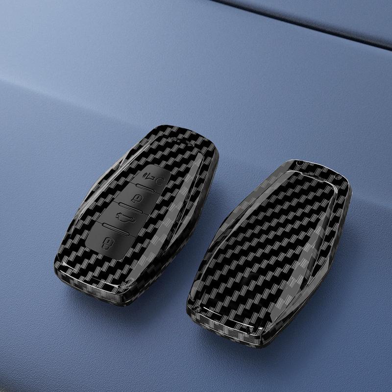 Carbon fiber pattern Car Key Case Remote Cover Shell Holder For Geely New Coolray Binray Preface Okavango Monjaro Emgrand Altas