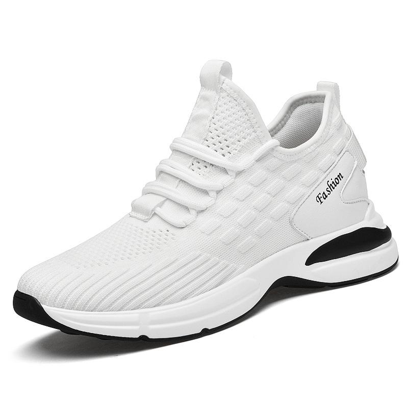 Nuove Scarpe per Aumentare l'Altezza da Uomo 6 8 10 cm Sneakers con Rialzo Invisibile Uomo Rete Traspirante Scarpe Casual Bianche Sneakers da Uomo
