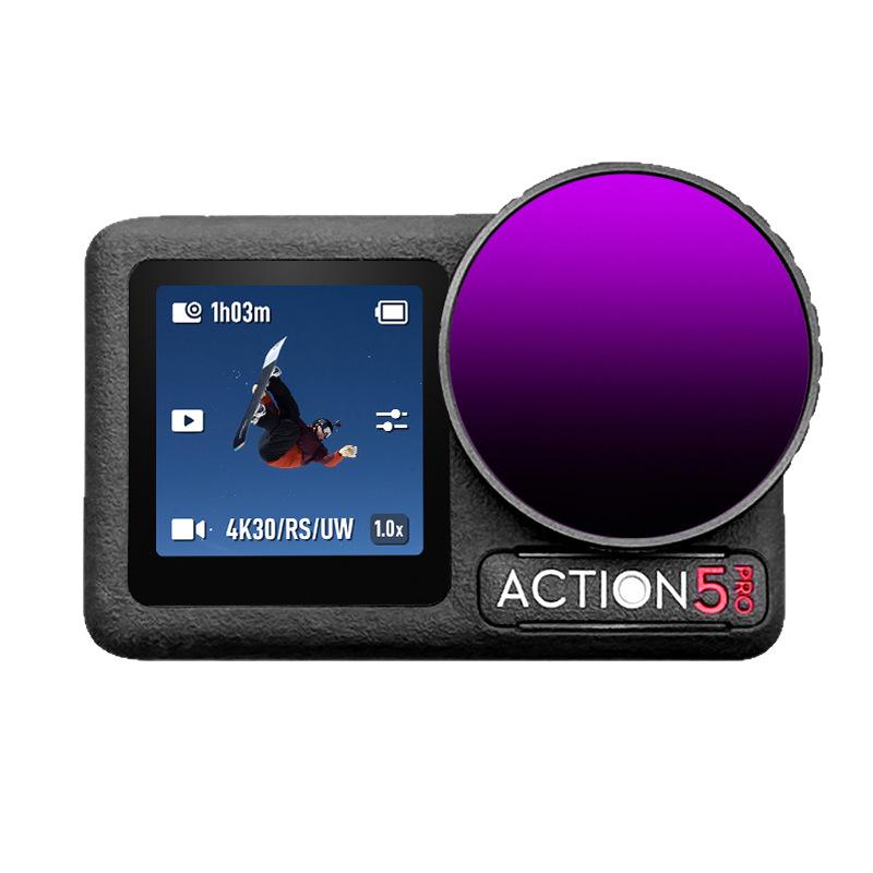 Adjustable ND & CPL Filter for DJI Action 5 Pro/4/3 Cameras