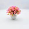 New Pink Artificial Potted Flowers Plastic Simulation Artificial Faux Plants Artificial Grass Potted Plant Ornamental Home Decor