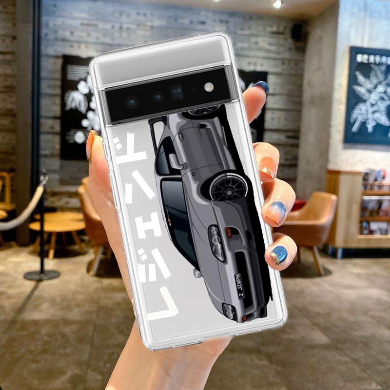 

JDM Tokyo Drift Sports Car Phone Case For Google Pixel 8 7 6 Pro 6A 5 4 5A 4A 3A XL 5G Silicone Shockproof Soft TPU Clear Cover Pixel 5