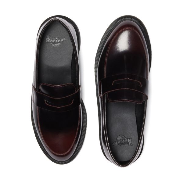 Dr. Martens Temara Leather Vintage Slip-On Loafers Women Loafers Cherry-Red 41360600