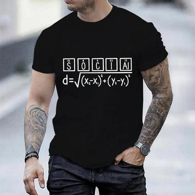 2024 T Shirt Männer Sommer Tops Tees Männlichen Sozialen Distanz Periodensystem und Distanz Retro Stil Lustige Raum Wissenschaft Hemd