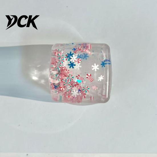 Anxiety Relief Gadget Christmas Ice Cube Squeeze Toy, Confetti Filled Stress Squeezing Cubes Slow Rebound Clear for Reduction Sequined Toy