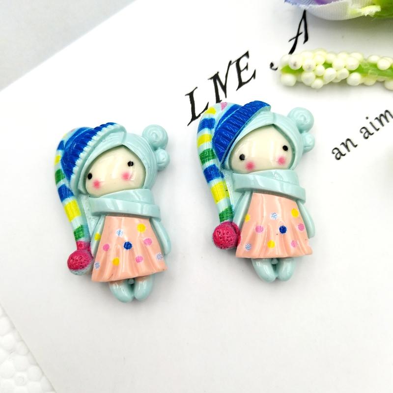 

10pcs kawaii flatback resin princess cabochons accessories simulated polymer clay cartoon princess girls небо синє кольору