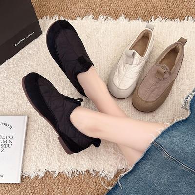 Women's Fleece-Lined Slip-On Winter Shoes - Warm, Soft Sole, for Middle-Aged & Elderly Moms