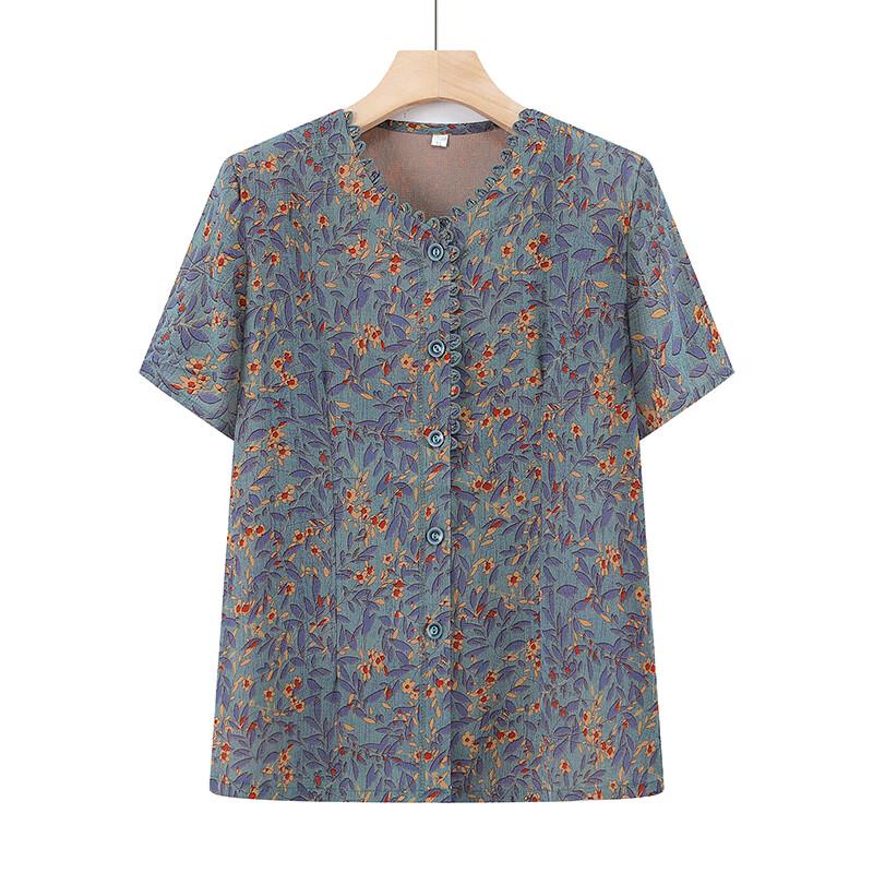 Yalu Women's Short-Sleeved Summer Shirt for Elderly