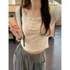 Spring New Chic Collar Button Lace Splicing Skinny Long Sleeve Shirt Women's Small Sweet and Spicy Short Top