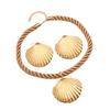Shell Pendant Necklace and Earring Set High Gloss Handmade Versatile Jewelry Stylish Accessories for Weddings and Dates