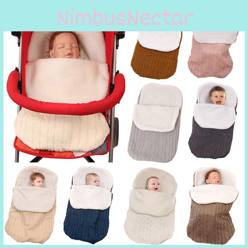 Baby Newborn Knit Swaddle Stroller Wrap Blanket Warm Infant Pram Sleeping Bag