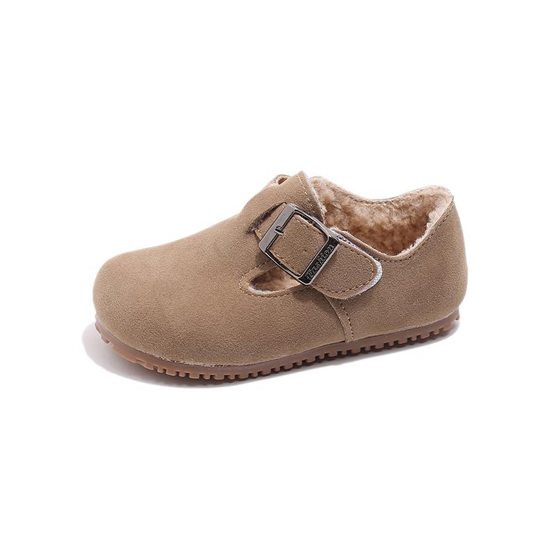 Chaussures en Cuir Peluche pour Enfants Garçons Filles Chaussures Décontractées Semelle Souple Enfants Hiver Chaud Chaussures Plates Anti-dérapantes Hiver 2024 Nouveau