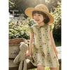 Girls' Floral Doll Collar Summer Dress