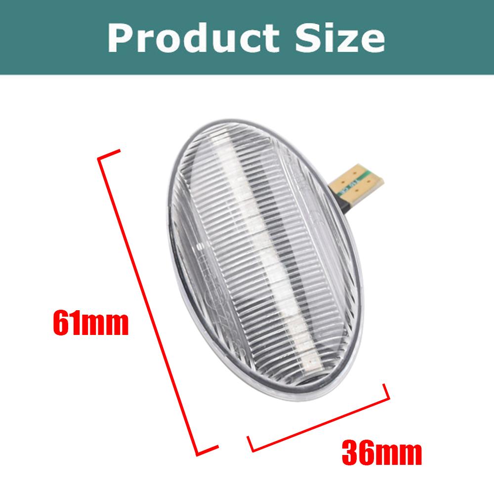 2x Dynamic LED Turn Signal Lights Side Marker Car Accessories for Mercedes-Benz Smart 450 & Benz W639 W168 W447