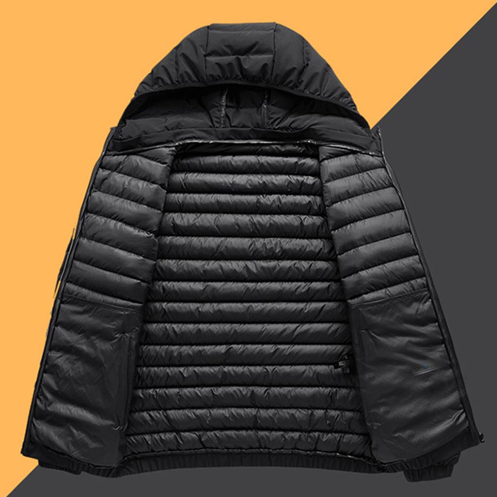 Men Winter Warm Hooded Patchwork Soft for Windproof Soft Coat  Jacket