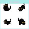 Adorable Cartoon Black Cat Alloy Brooches Fun And Quirky Animal Badge Set For All
