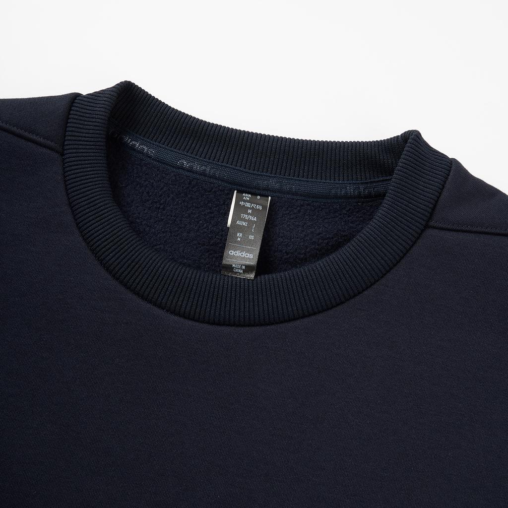 Adidas Crew Neck Pullover Fleece Long Sleeve Sweatshirt Men Sweatshirt Navy-Blue JX9403
