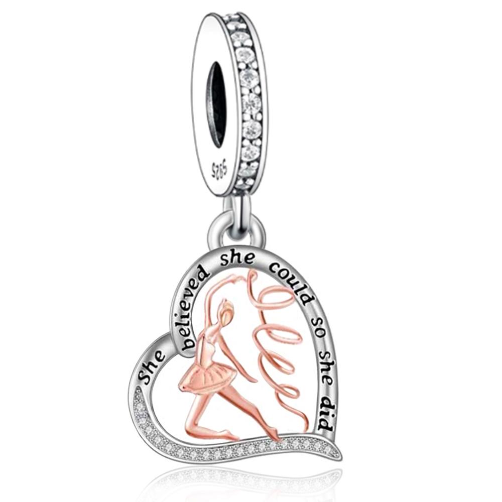 Fc Fine Jewelry Fit Genuine Original Charm Bracelet Genuine Copper Pole Dance Bead For Producing Dancing Girl Lovers Teacher Berloque