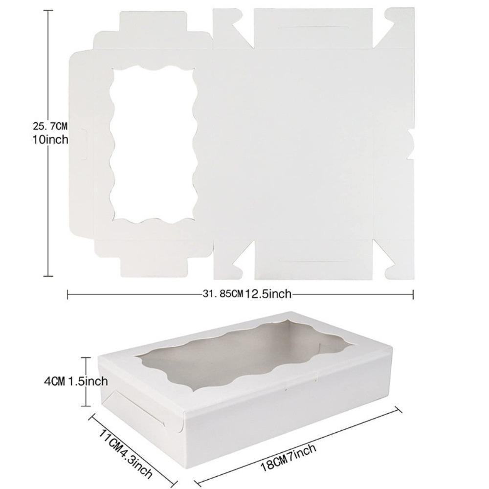 10/20pcs Gift Packaging Kraft Paper Box Transparent Open Window Desserts Box New Pastry Box  Wedding