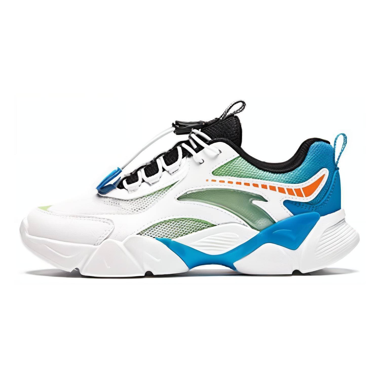 (GS) ANTA Running Series Sneakers  White Green Blue  Kids  A312428805-2 EU 35