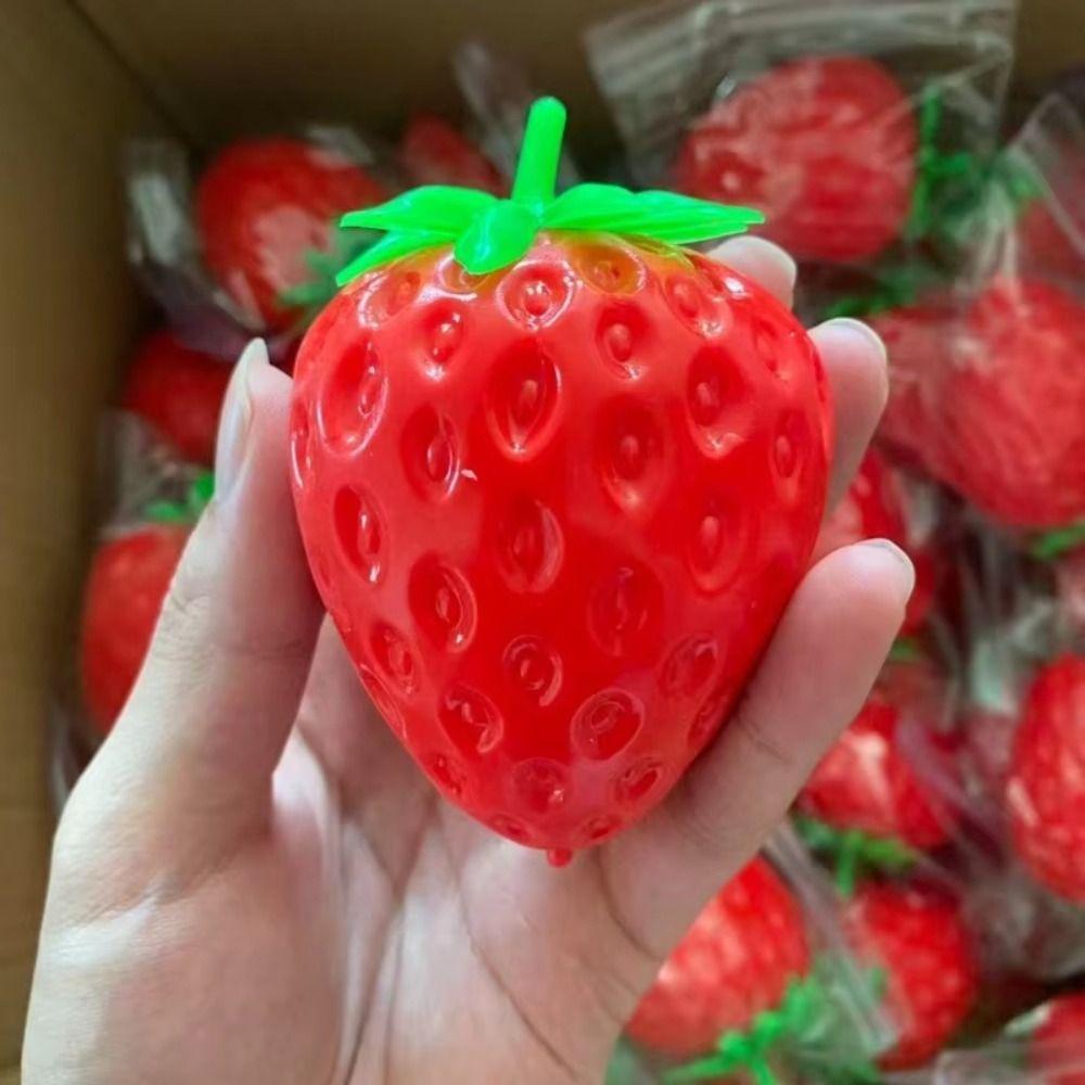 Finger Relax Strawberry Squishy Building Blocks Blocks Filled Squishy Crunchy Squishy Adult Kids