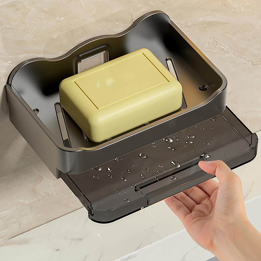 ABS Soap Holder Bathroom Soap Dish With Drain Water Wall Mounted Soap Box Bathroom Accessories