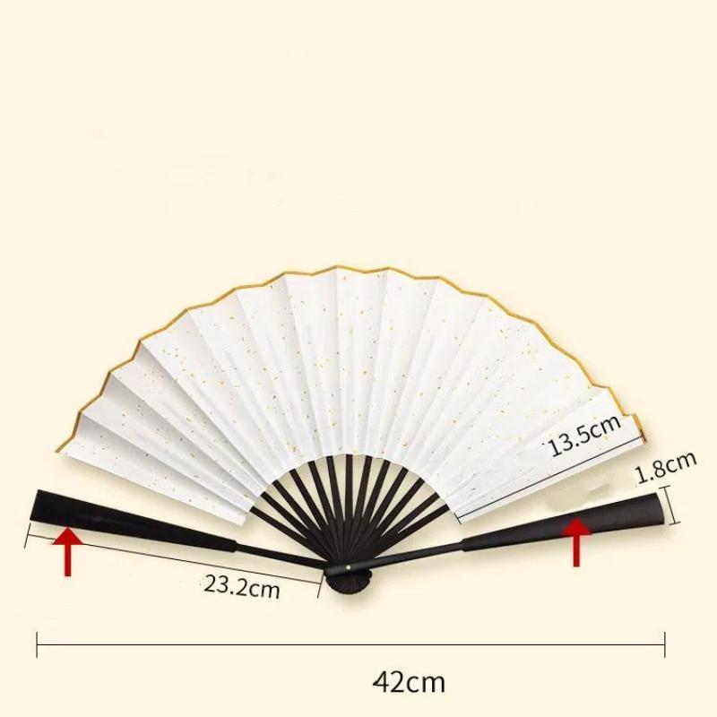 

Культурный Креативный Лаковый Веер в Китайском Стиле с Золотым Напылением, Веер из Бумаги Сюань, Заготовка для DIY, Каллиграфия, Живопись, Складной Ручной Веер для Ханфу