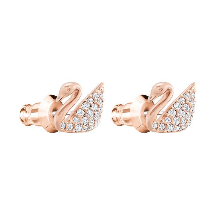 Swarovski Schwanförmige Kristall-Steckohrringe Damenohrringe Roségold 5144289