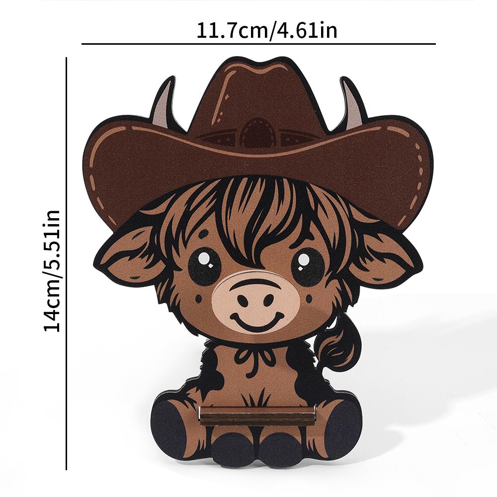

Мультяшный ковбой корова подставка для очков милое животное оправа для очков подставка для солнцезащитных очков ручная резьба домашнее деревянное украшение зелёный