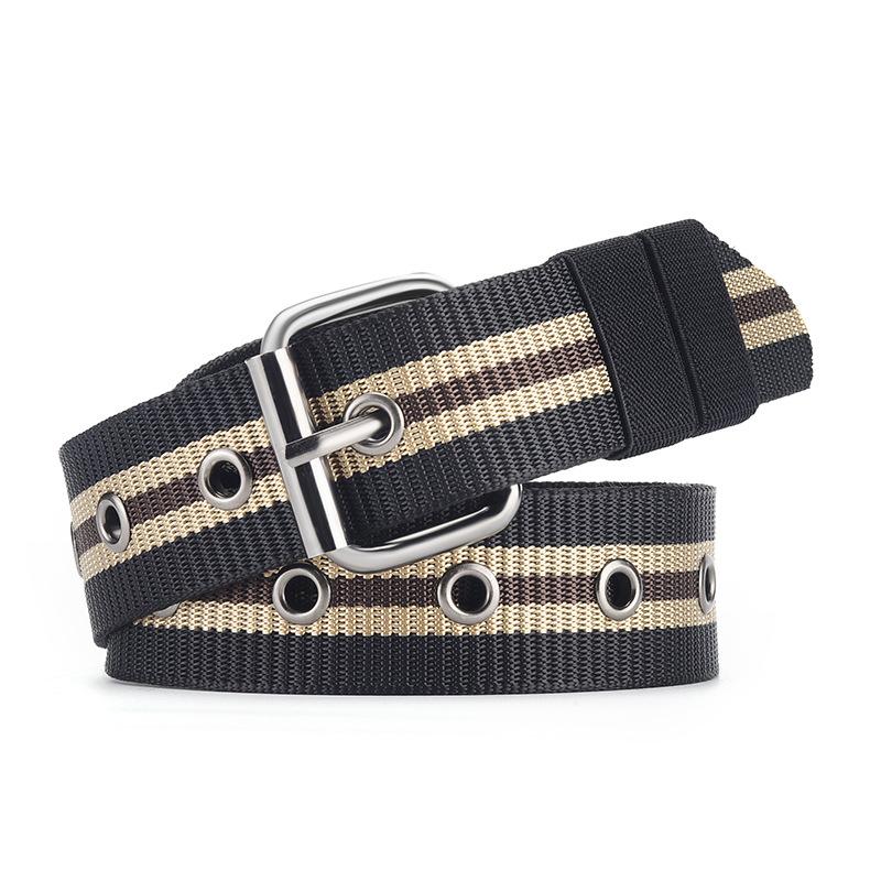 Canvas Belt Men'S Pin Buckle Imitation Nylon Knitted Student Green Unisex Belt Women