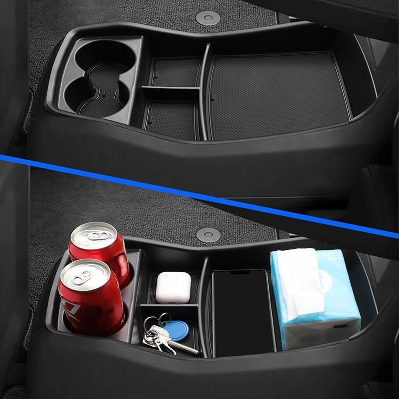 Armrest Storage Box Under Center Console Organizer Container Tray Shelves For Kia For EV9  Car Interior Accessories Black