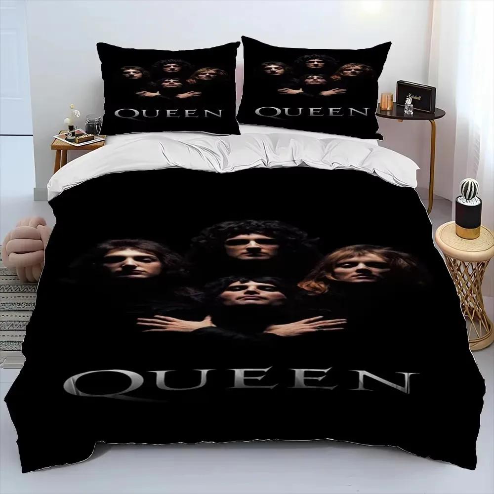 Mode Rockband Queen Sängkläder Set Utsökt Sängförsörjningsset Påslakan Sängöverkast Set Sängklädesset Lyxig Födelsedagspresent