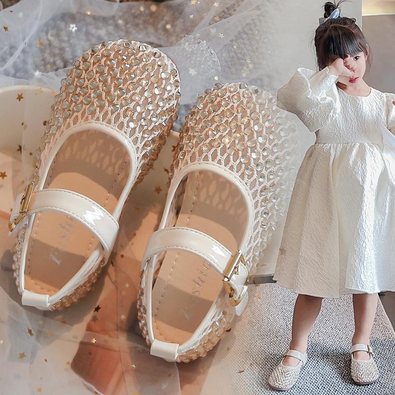 Girls' Hollow Out Full-Diamond Sandals2026Summer Cool Little Girl's Rhinestone Crystal Princess Shoes for Toddlers, Young Children, and Older