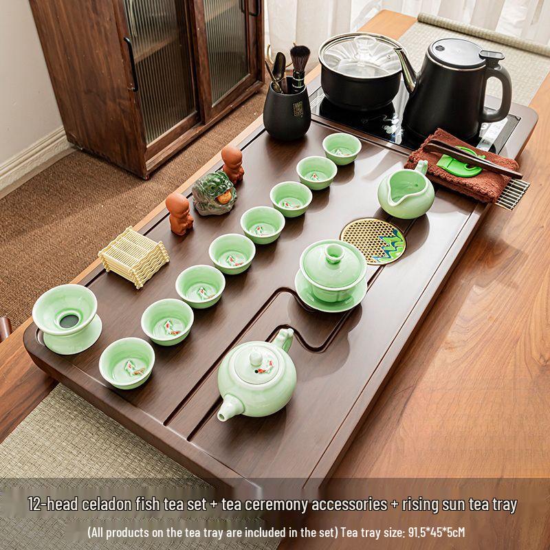 

Japanese Style Automatic Kung Fu Tea Set with Stone Tray