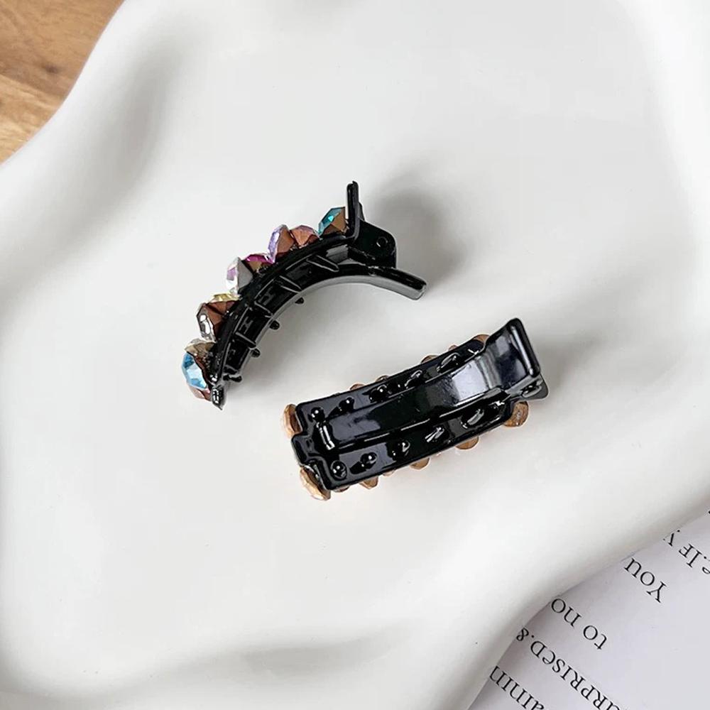 Exquisite Rhinestone Hair Clip Small Size Acetate Duckbill Hairpin For Women Girls Bangs Ponytail Holder Daily Headwear
