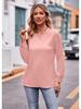 2024 Autumn Women's Solid Color Jacquard Long-Sleeve T-Shirt Europe and America