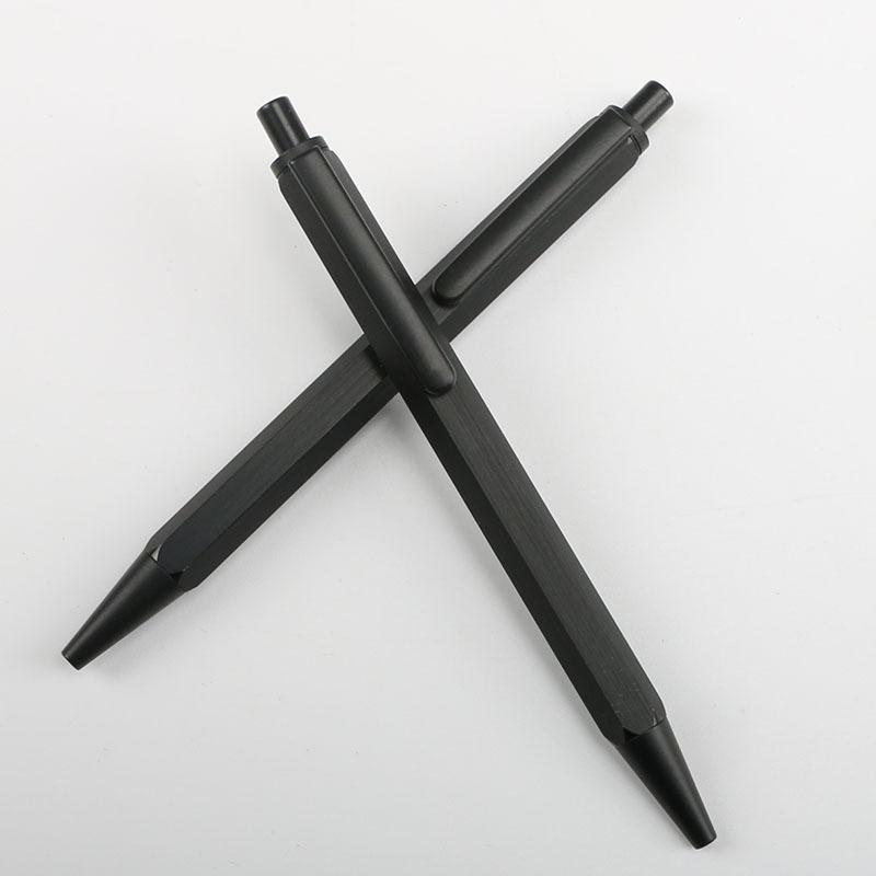 Metal All-Steel Rod Press Hexagonal Ballpoint Pen G2 Refill To Replace Light Luxury Three-Dimensional Ballpoint Pen
