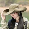 Summer Quick Dry Wide Brim Fisherman Hat With Sun Protection For Outdoor Hiking Camping