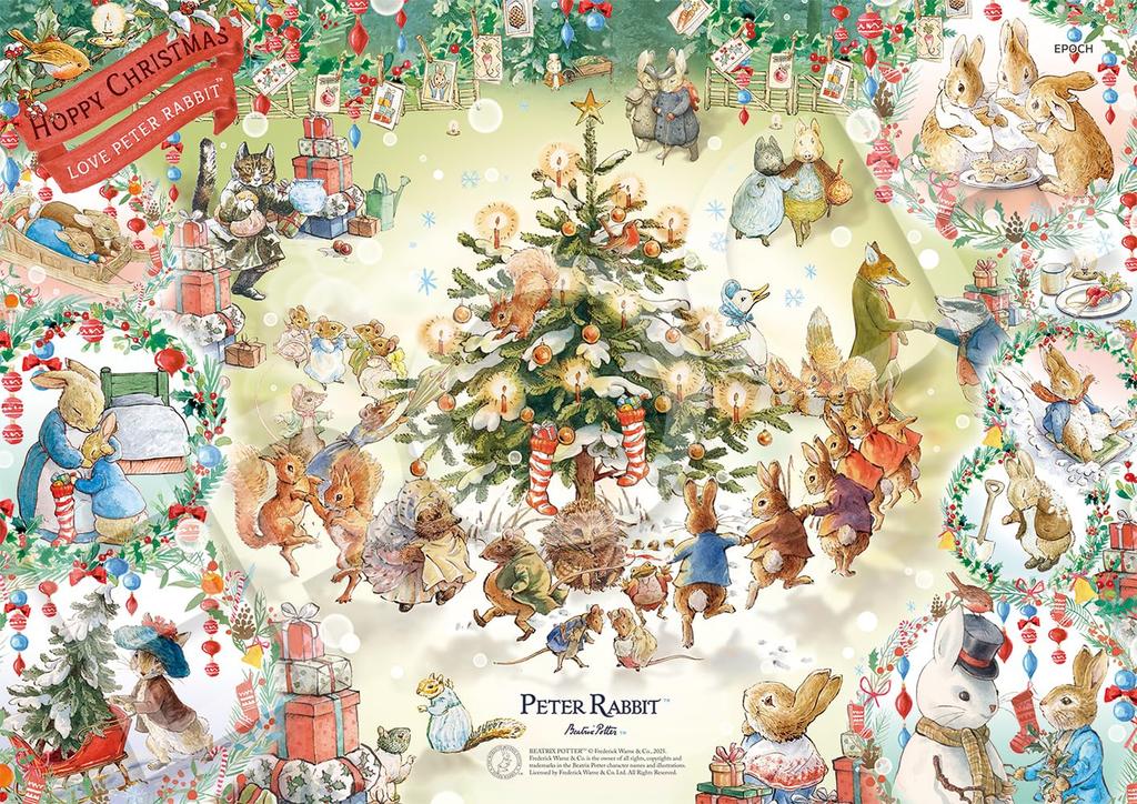 EPOCH Jigsaw Puzzle Peter Rabbit Hoppy Peter x with and Score Ticket 108-Piece Christmas! Rabbit™ (18.2 25.7 cm) 02-230 Glue, Spatula,