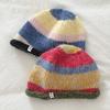 Traveling Bucket Hat Crochet Striped Plush Fisherman Hat for Y2K Girls Shopping