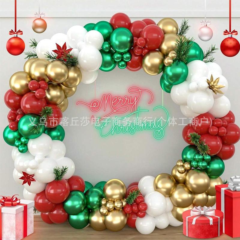 Weihnachtsballon-Set, Zuckerstange, Elch, Lebkuchenmann, Kranz, Gewölbte Partydekoration