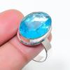 Natural Blue Topaz Gemstone 925 Sterling Silver Jewelry Ring Size 10 AR-17113